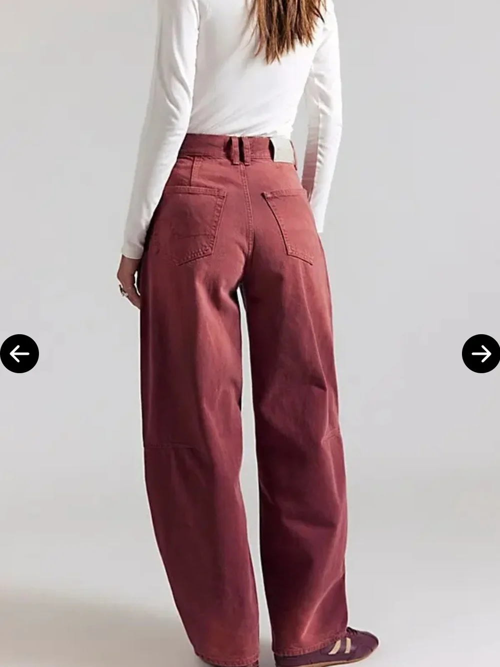 NWT Free People We The Free Bodie Arc Barrel Jeans In Sangria High Rise 27